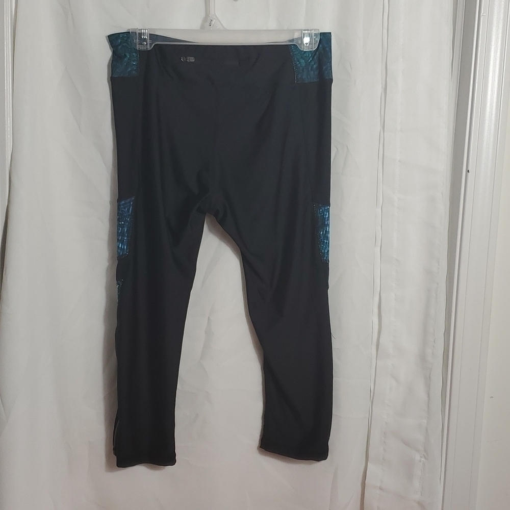 Adore Me leggings black teal mesh Size Large